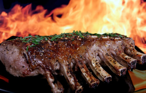 The Smell of Perfectly Grilled Food - meat grilled on wood fire